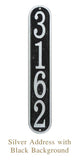 Fast and Easy Vertical Address Numbers Plaque (Wall Mounted Sign) -- 4  SIGN COLORS AVAILABLE, Measures 3.5" x 19" x 0.25"