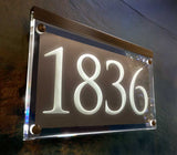 Address Plaque Lighted Crystal Sign, Available in 3 colors and two fonts, MEASURES 7.25" X 12"