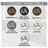 Personalized Cast Metal Address plaque - The Modern Round Display your address Custom house number sign. Measures - 8.75" x 8.75" x .325"
