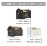 Personalized Whitehall Delux Capital Mailbox with Door Side Plaques -- 3 COLORS AVAILABLE, DIMENSIONS - 9.625" X 13" X 20.375"