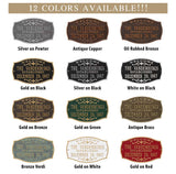The Brookfield Plaque -- 12 SIGN COLORS AVAILABLE, Measures 14.5" x 9.0" x .32"