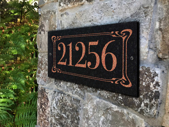 THE HAWTHORNE Address Plaque with Engraved Numbers. Address Sign Made from Solid, Real Stone. Ships in 2-3 Days. Measures 12