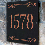 THE VIOLA SQUARE Stone Address Plaque with Engraved Numbers. Address Sign Made from Solid, Real Stone. Measures 12" x 12" x .375",4 COLORS,