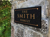 Stone Dedication Plaque with Engraved Text. Display Your Family Name On Solid, Real Stone. Four Colors Available. Ships in 2-3 Days. Measures 12" x 6" x 0.375", 4 colors
