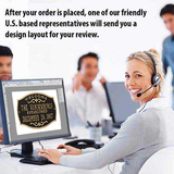 The Brookfield Plaque -- 12 SIGN COLORS AVAILABLE, Measures 14.5" x 9.0" x .32"