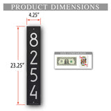 Personalized Cast Metal Address plaque - The Modern Vertical. Display your address Custom house number sign. Measures - 23.25" X 4.25" X .325"