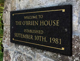 Stone Dedication Plaque with Engraved Text. Display Your Family Name On Solid, Real Stone. Four Colors Available. Ships in 2-3 Days. Measures 12" x 6" x 0.375", 4 colors