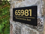 THE HEATH Address Plaque with Engraved Numbers. Address Sign Made from Solid, Real Stone. Ships in 2-3 Days. Measures 12" x 6" x 0.375", 4 colors