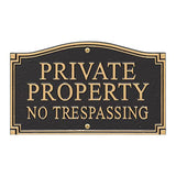 Private Property Sign No Trespassing yard plaque with stake