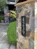 VERTICAL Stone Address Plaque with Engraved Numbers. Address Sign Made from Solid, Real Stone. Ships in 2-3 Days. Measures 18" x 3" x 0.375", 4 colors, 2 fonts