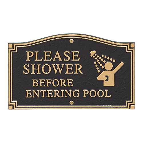 Pool Shower Sign Wall Plaque