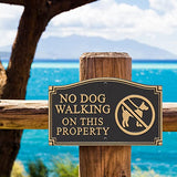 No Dog Walking On This Property Sign, Wall Yard Lawn Park Grass Plaque
