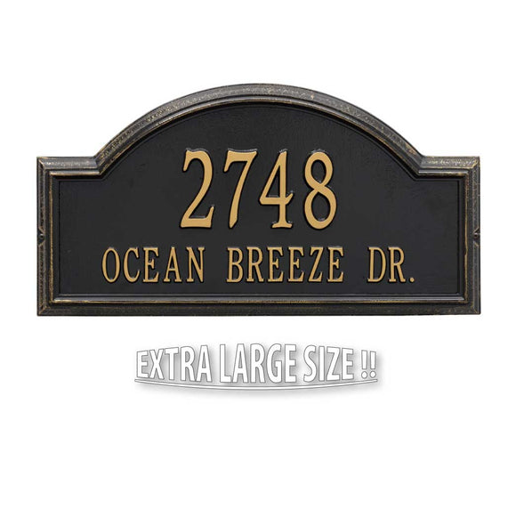 The Providence Arch LARGE ESTATE Address Plaque -- 6 SIGN COLORS AVAILABLE, Measures 22.5