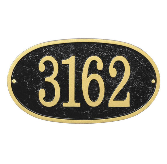 Fast and Easy Oval Numbers Address Numbers Plaque (Wall Mounted Sign) -- 4 SIGN COLORS AVAILABLE, Measures 12