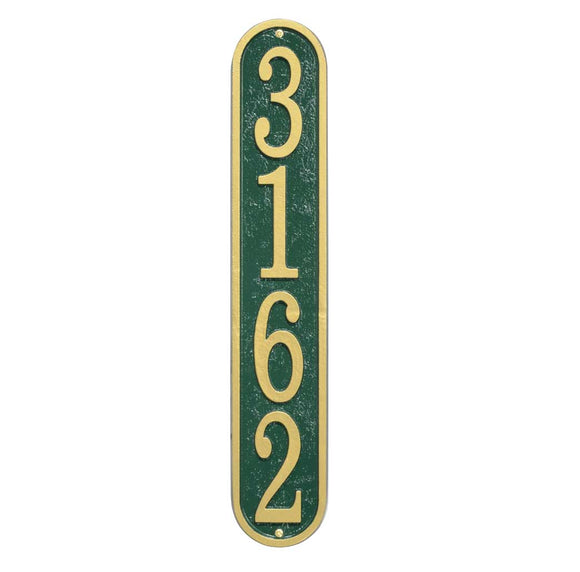 Fast and Easy Vertical Address Numbers Plaque (Wall Mounted Sign) -- 4  SIGN COLORS AVAILABLE, Measures 3.5