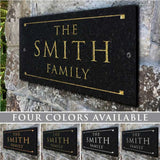 Stone Dedication Plaque with Engraved Text. Display Your Family Name On Solid, Real Stone. Four Colors Available. Ships in 2-3 Days. Measures 12" x 6" x 0.375", 4 colors