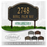 The Lawn Mount, Williamsburg LARGE ESTATE Address Plaque -- 6 SIGN COLORS AVAILABLE, Measures 20.5" x 12" x 1.25", Comes with two 20" stakes