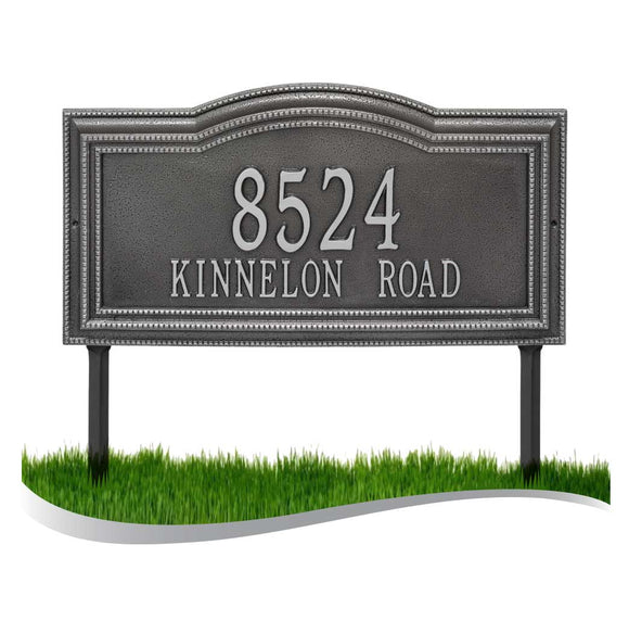 Personalized Cast Metal Address plaque - The Extra Large Arbor Grande, Lawn Sign Display your address Custom house number sign. Measures - 24.5
