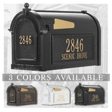 Personalized Whitehall Delux Capital Mailbox with Door Side Plaques -- 3 COLORS AVAILABLE, DIMENSIONS - 9.625" X 13" X 20.375"