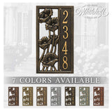 The Flowering Poppies Address Plaque -- 7 SIGN COLORS AVAILABLE, Measures 15.6" x 8.75" x 0.375"