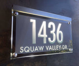 Address Plaque Lighted Crystal Sign, Available in 3 colors and two fonts, MEASURES 7.25" X 12"