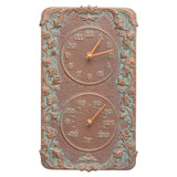 Acanthus Indoor Outdoor Wall Clock & Thermometer Made from Solid cast Aluminum