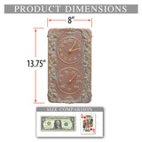 Acanthus Indoor Outdoor Wall Clock & Thermometer Made from Solid cast Aluminum