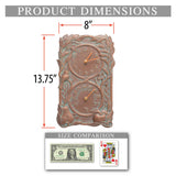 Fruit Bird Indoor Outdoor Wall Clock & Thermometer Made from Solid cast Aluminum
