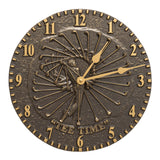 Clarus Crystal Golfer 12" Indoor Outdoor Wall Clock Made from Solid cast Aluminum (Copy)