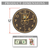 Clarus Crystal Dard Hunter Rose 12" Indoor Outdoor Wall Clock Made from Solid cast Aluminum