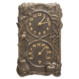 Fruit Bird Indoor Outdoor Wall Clock & Thermometer Made from Solid cast Aluminum