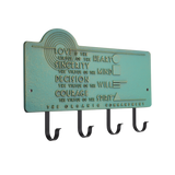 Frank Lloyd Wright Organic Commandments 4-Hook Plaque, Cast Aluminum Wall Key Holder Rack, Entryway Organizer with Hooks, Made in USA