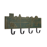 Frank Lloyd Wright December Gifts 4-Hook Plaque, Cast Aluminum Wall Coat Rack, Entryway Key Holder Organizer, Made in USA