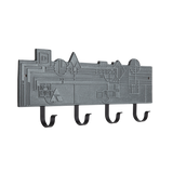 Frank Lloyd Wright December Gifts 4-Hook Plaque, Cast Aluminum Wall Coat Rack, Entryway Key Holder Organizer, Made in USA