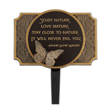 Frank Lloyd Wright Study Nature Garden Plaque with Butterfly Ornament, Cast Aluminum Yard Sign Garden Décor, Made in USA