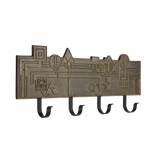 Frank Lloyd Wright December Gifts 4-Hook Plaque, Cast Aluminum Wall Coat Rack, Entryway Key Holder Organizer, Made in USA