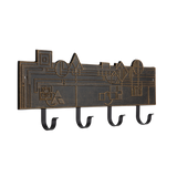 Frank Lloyd Wright December Gifts 4-Hook Plaque, Cast Aluminum Wall Coat Rack, Entryway Key Holder Organizer, Made in USA