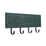 Frank Lloyd Wright Water Lilies Study Nature 4-Hook Plaque, Cast Aluminum Wall Coat Rack, Entryway Key Holder Organizer, Made in USA
