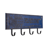 Frank Lloyd Wright Water Lilies Study Nature 4-Hook Plaque, Cast Aluminum Wall Coat Rack, Entryway Key Holder Organizer, Made in USA