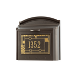 Whitehall Locking Wall Mailbox with Frank Lloyd Wright Coonley Personalized Plaque, Secure Mailbox with Custom Address Numbers, Outdoor Wall Mount Mailbox