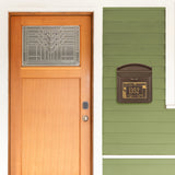 Whitehall Locking Wall Mailbox with Frank Lloyd Wright Coonley Personalized Plaque, Secure Mailbox with Custom Address Numbers, Outdoor Wall Mount Mailbox