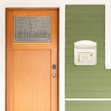 Whitehall Locking Wall Mailbox with Frank Lloyd Wright Coonley Personalized Plaque, Secure Mailbox with Custom Address Numbers, Outdoor Wall Mount Mailbox