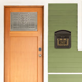 Whitehall Locking Wall Mailbox with Frank Lloyd Wright Coonley Personalized Plaque, Secure Mailbox with Custom Address Numbers, Outdoor Wall Mount Mailbox