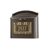 Whitehall Locking Wall Mailbox with Frank Lloyd Wright Coonley Personalized Plaque, Secure Mailbox with Custom Address Numbers, Outdoor Wall Mount Mailbox
