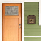 Whitehall Locking Wall Mailbox with Frank Lloyd Wright Coonley Personalized Plaque, Secure Mailbox with Custom Address Numbers, Outdoor Wall Mount Mailbox