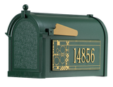 Whitehall Frank Lloyd Wright Coonley Capitol Mailbox Package, Personalized Mailbox with Custom Side Plaques, Cast Aluminum Address Numbers, Outdoor Mailbox System