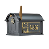 Whitehall Frank Lloyd Wright Coonley Balmoral Mailbox, Personalized Mailbox with Door Medallion, Cast Aluminum Plaques, Outdoor Mailbox, Made in USA