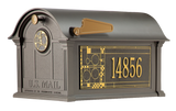 Whitehall Frank Lloyd Wright Coonley Balmoral Mailbox, Personalized Mailbox with Door Medallion, Cast Aluminum Plaques, Outdoor Mailbox, Made in USA