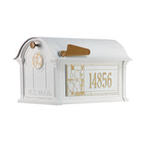 Whitehall Frank Lloyd Wright Coonley Balmoral Mailbox, Personalized Mailbox with Door Medallion, Cast Aluminum Plaques, Outdoor Mailbox, Made in USA