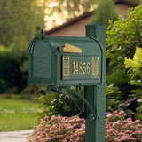 Whitehall Frank Lloyd Wright Tree of Life Superior Mailbox Package, Capitol Mailbox with Superior Post & Personalized Side Plaques, Outdoor Post Mount Mailbox System